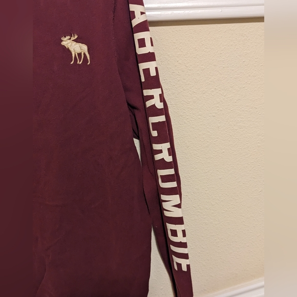 Abercrombie & Fitch men's large long sleeve shirt burgundy vintage maroon - Picture 3 of 5
